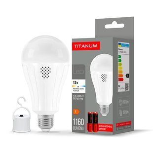 Купити Світлодіодна лампа акумуляторна TITANUM A80 12W E27 4000K 230V у Львові, Києві, Дніпрі, Одесі, Харкові