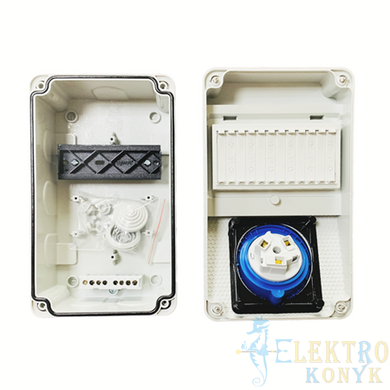 Купить Бокс навесной монтажный с силовой розеткой 32А/3 (3Р) TP electric IP44 130x220 мм во Львове, Киеве, Днепре, Одессе, Харькове