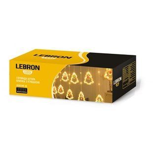 Купити Світлодіодна гірлянда-штора "ялинка з іграшкою" LEBRON 145led IP20 2,7Х0,54м (Жовта) у Львові, Києві, Дніпрі, Одесі, Харкові
