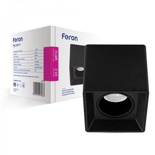 Купити Накладний точковий cвітильник Feron ML203-P MR16/G5.3 поворотний квадрат (Чорний) у Львові, Києві, Дніпрі, Одесі, Харкові