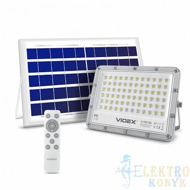 Купить Cветодиодный прожектор на солнечной батарее VIDEX 50W 5000K 3.2V (Серый) во Львове, Киеве, Днепре, Одессе, Харькове
