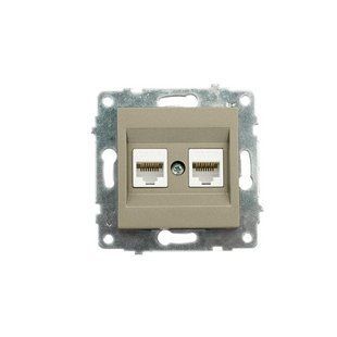 Купити Подвійна Комп'ютерна розетка RJ45 OVIVO GRANO (Антрацит) у Львові, Києві, Дніпрі, Одесі, Харкові