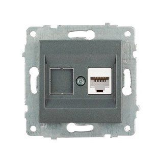 Купити Комп'ютерна розетка RJ45 OVIVO GRANO (Димчастий) у Львові, Києві, Дніпрі, Одесі, Харкові