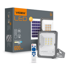 Купити Світлодіодний прожектор на сонячній батареї VIDEX 16W 5000K 3.2V (Сірий) у Львові, Києві, Дніпрі, Одесі, Харкові