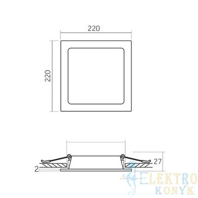 Купить Точечный светильник врезной LED квадрат VIDEX 22W 5000K (Белый) во Львове, Киеве, Днепре, Одессе, Харькове