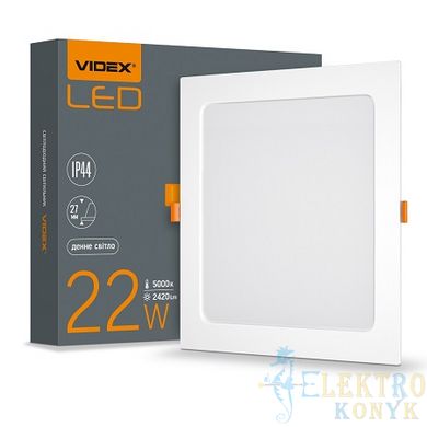 Купить Точечный светильник врезной LED квадрат VIDEX 22W 5000K (Белый) во Львове, Киеве, Днепре, Одессе, Харькове