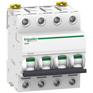 Купить Автоматический выключатель Schneider Electric iC60N 4P 4A 6 кА B во Львове, Киеве, Днепре, Одессе, Харькове