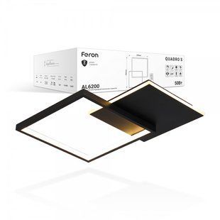 Купить Светодиодный светильник Feron AL6200 QUADRO S 50W (Черный) во Львове, Киеве, Днепре, Одессе, Харькове