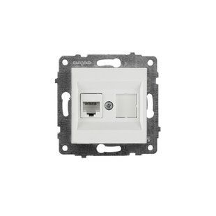 Купити Механізм розетки комп'ютерної RJ45 OVIVO GRANO (Біла) у Львові, Києві, Дніпрі, Одесі, Харкові