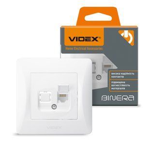 Купити Розетка одинарна комп'ютерна RJ45 CAT6 VIDEX BINERA (Білий) у Львові, Києві, Дніпрі, Одесі, Харкові