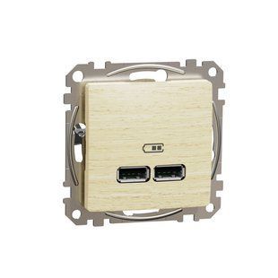 Купить USB розетка 2xUSB Schneider Sedna Elements 2.1A (Берёза) во Львове, Киеве, Днепре, Одессе, Харькове