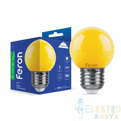 Купить Светодиодная лампа Feron LB-37 1W E27 (Желтая) во Львове, Киеве, Днепре, Одессе, Харькове