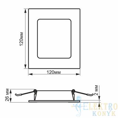 Купить Точечный светильник врезной LED квадрат VIDEX 6W 5000K (Белый) во Львове, Киеве, Днепре, Одессе, Харькове