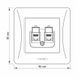 Купить Розетка двойная RJ45 CAT6 + RJ11 CAT3 VIDEX BINERA (Черный графит) - 5