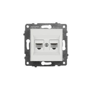 Купити Механізм розетки комп'ютерної подвійної RJ45 OVIVO GRANO (Біла) у Львові, Києві, Дніпрі, Одесі, Харкові