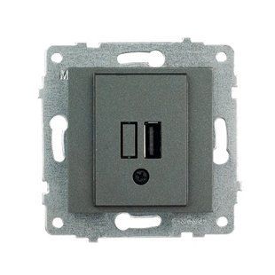 Купити USB розетка OVIVO GRANO 1xUSB (Димчастий) у Львові, Києві, Дніпрі, Одесі, Харкові