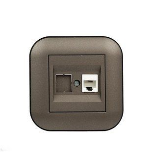 Купить Компьютерная розетка RJ45 OVIVO LOFT (Мока+Антрацит) во Львове, Киеве, Днепре, Одессе, Харькове