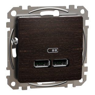 Купить USB розетка 2xUSB Schneider Sedna Elements 2.1A (Венге) во Львове, Киеве, Днепре, Одессе, Харькове