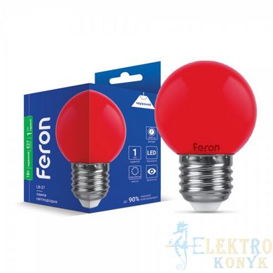 Купити Світлодіодна лампа Feron LB-37 1W E27 (Червонa) у Львові, Києві, Дніпрі, Одесі, Харкові