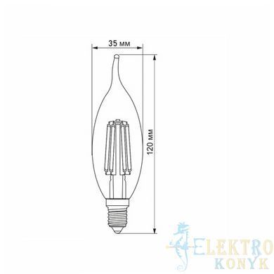 Купить LED лампа VIDEX Filament C37Ft 6W E14 4100K во Львове, Киеве, Днепре, Одессе, Харькове