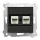 Купити Розетка подвійна комп'ютерна RJ45 CAT6 EXEN (Чорна) у Львові, Києві, Дніпрі, Одесі, Харкові