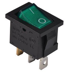 Купити KCD1-2-101N GR/B 220V Перемикач 1 клав. зелений з підсвічуванням АСКО у Львові, Києві, Дніпрі, Одесі, Харкові