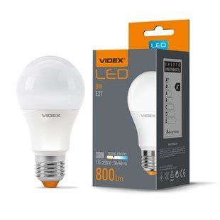 Купити LED лампа VIDEX A60e 8W E27 3000K у Львові, Києві, Дніпрі, Одесі, Харкові