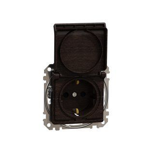 Купить Розетка с заземлением со шторками и крышкой Schneider Sedna Elements IP44 (Венге) во Львове, Киеве, Днепре, Одессе, Харькове
