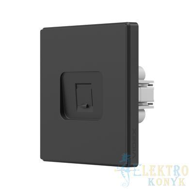 Купить Розетка одинарная компьютерная RJ45 CAT6 VIDEX NOTA (Черный) во Львове, Киеве, Днепре, Одессе, Харькове