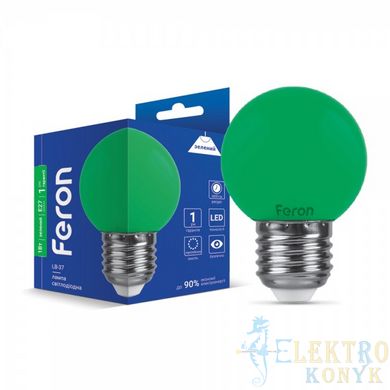 Купити Світлодіодна лампа Feron LB-37 1W E27 (Зелена) у Львові, Києві, Дніпрі, Одесі, Харкові