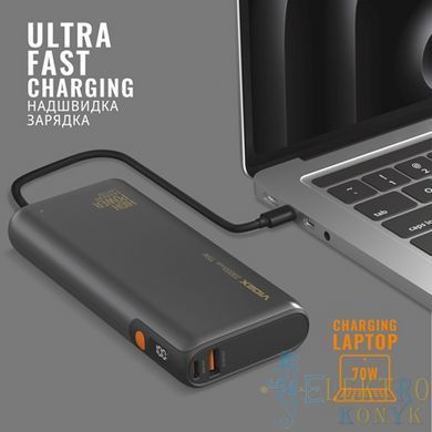 Купити Повербанк 20000mAh VIDEX VPB-202C 75W (Чорний) у Львові, Києві, Дніпрі, Одесі, Харкові