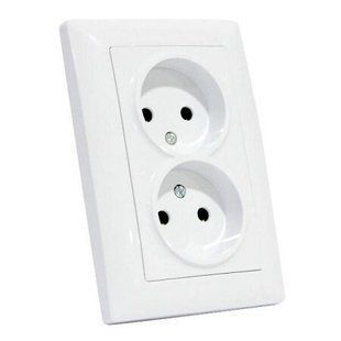 Купить Двойная розетка Horoz Electric TINA (Белая) во Львове, Киеве, Днепре, Одессе, Харькове