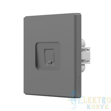 Купити Розетка одинарна комп'ютерна RJ45 CAT6 VIDEX NOTA (Графіт) у Львові, Києві, Дніпрі, Одесі, Харкові