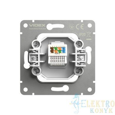 Купити Розетка одинарна комп'ютерна RJ45 CAT6 VIDEX NOTA (Графіт) у Львові, Києві, Дніпрі, Одесі, Харкові