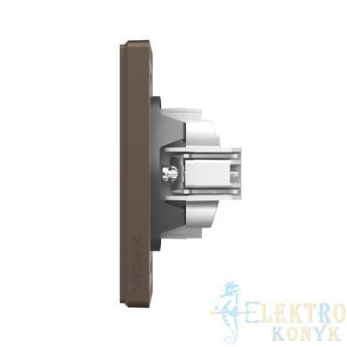Купить Розетка одинарная компьютерная RJ45 CAT6 VIDEX NOTA (Мокка) во Львове, Киеве, Днепре, Одессе, Харькове