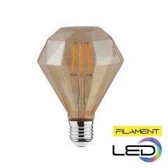 Купити Світлодіодна лампа Едісона RUSTIC DIAMOND-4 Filament 4W Е27 2200K у Львові, Києві, Дніпрі, Одесі, Харкові