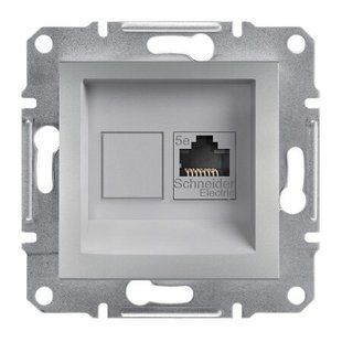 Купить Компьютерная розетка Schneider Electric Asfora RJ45 UTP 5e (Алюминий) во Львове, Киеве, Днепре, Одессе, Харькове