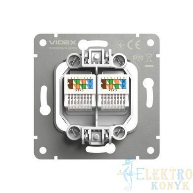 Купити Розетка подвійна комп'ютерна RJ45 CAT6 VIDEX NOTA (Білий) у Львові, Києві, Дніпрі, Одесі, Харкові