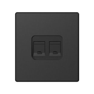 Купити Розетка подвійна комп'ютерна RJ45 CAT6 VIDEX NOTA (Чорний) у Львові, Києві, Дніпрі, Одесі, Харкові