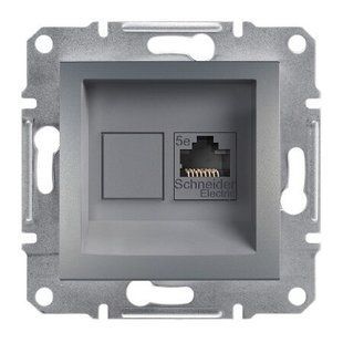 Купить Компьютерная розетка Schneider Electric Asfora RJ45 UTP 5e (Сталь) во Львове, Киеве, Днепре, Одессе, Харькове