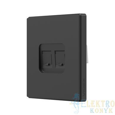 Купить Розетка двойная компьютерная RJ45 CAT6 VIDEX NOTA (Черный) во Львове, Киеве, Днепре, Одессе, Харькове